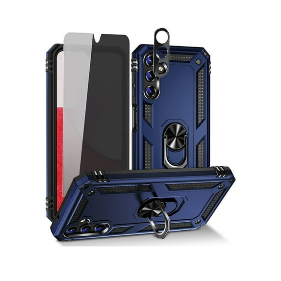 TASHHAR Samsung Galaxy A14 5G Case with Privacy Screen and Lens Protector and Magnetic Ring Mount Kickstand Military Grade Full Body Double Layer Detachable for Galaxy A14 5G Phone - Blue