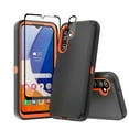 thumbnail image 1 of TASHHAR Samsung Galaxy A14 5G Case with Screen and Lens Protector Military Grade Heavy Duty Protection 3 in 1 Shockproof Armor Rugged Durable for Galaxy A14 5G Phone - Black+Orange, 1 of 6