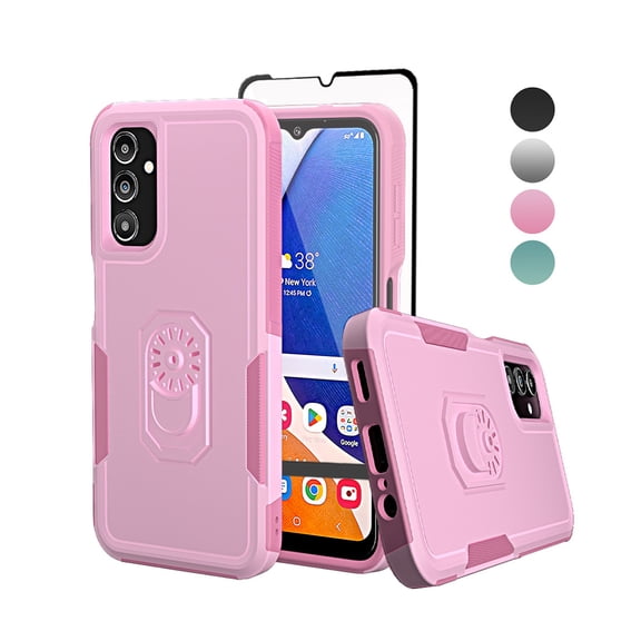 TASHHAR Samsung Galaxy A14 5G Case with Screen Protector Military Grade Double Layer Drop Resistant Durable for Galaxy A14 5G Phone - Pink