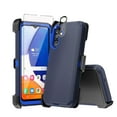 thumbnail image 1 of TASHHAR Samsung Galaxy A15 5G Case with Belt Clip Holster Screen and Lens Protector Military Grade Heavy Duty Protection 3 in 1 Shockproof Armor Rugged Durable for Galaxy A15 5G Phone - Dark Blue+Blue, 1 of 7