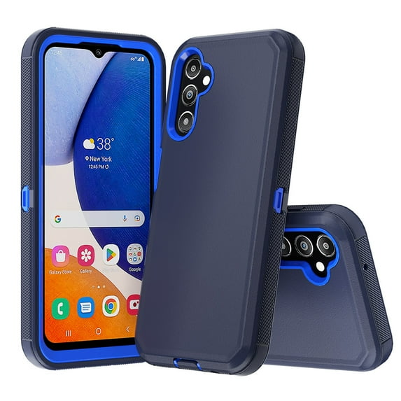 TASHHAR Samsung Galaxy A15 5G Case Military Grade Heavy Duty Protection 3 in 1 Shockproof Armor Rugged Durable for Galaxy A15 5G Phone - Dark Blue+Blue