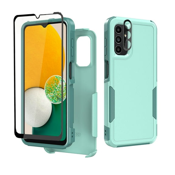 TASHHAR Samsung Galaxy A15 5G Case with Screen and Lens Protector Military Grade Double Layer Drop Resistant Durable for Galaxy A15 5G Phone - Light Green