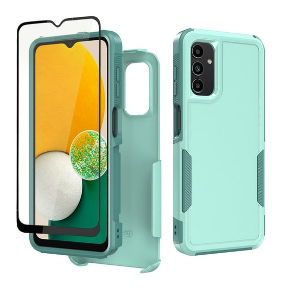 TASHHAR Samsung Galaxy A15 5G Case with Screen Protector Military Grade Double Layer Drop Resistant Durable for Galaxy A15 5G Phone - Light Green