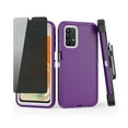 thumbnail image 1 of TASHHAR Samsung Galaxy A23 5G Case with Belt Clip Holster and Privacy Screen Protector Military Grade Protection 3 in 1 Shockproof Armor Rugged Durable Detachable for Galaxy A23 5G Phone-Purple+White, 1 of 8