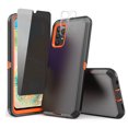thumbnail image 1 of TASHHAR Samsung Galaxy A23 5G Case with Privacy Screen and Lens Protector Military Grade Heavy Duty Protection 3 in 1 Shockproof Armor Rugged Durable Detachable for Galaxy A23 5G Phone - Black+Orange, 1 of 6