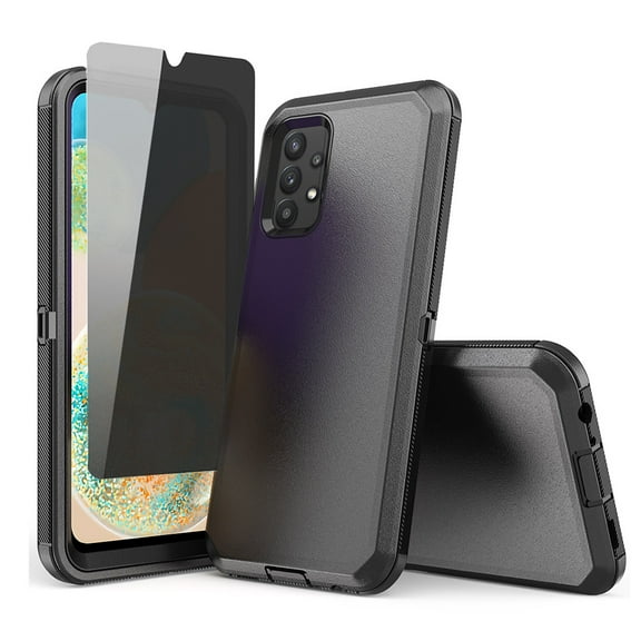 TASHHAR Samsung Galaxy A23 5G Case with Privacy Screen Protector Military Grade Heavy Duty Protection 3 in 1 Shockproof Armor Rugged Durable Detachable for Galaxy A23 5G Phone - Black