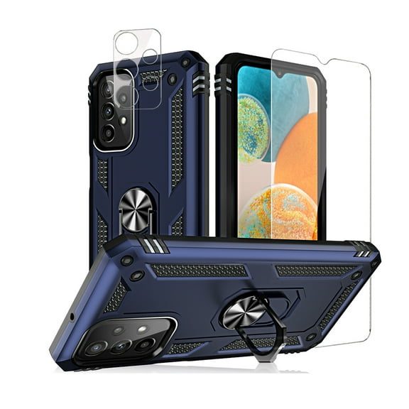 TASHHAR Samsung Galaxy A23 5G Case with Screen and Lens Protector Magnetic Ring Mount Kickstand Military Grade Full Body Double Layer Drop Protection Rugged Durable for Galaxy A23 5G Phone - Blue
