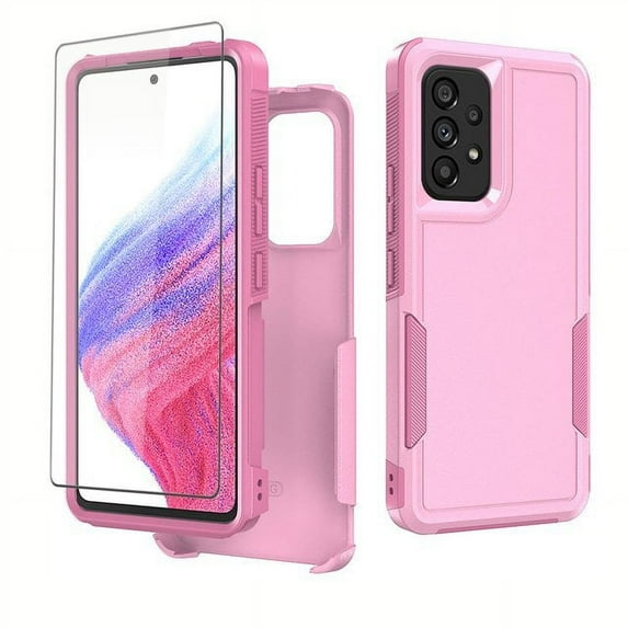 TASHHAR Samsung Galaxy A23 5G Case with Screen Protector Military Grade Double Layer Drop Resistant Durable for Galaxy A23 5G Phone - Pink