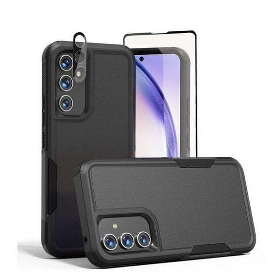 TASHHAR Samsung Galaxy A23 5G Case with Screen and Lens Protector Military Grade Double Layer Drop Resistant Durable for Galaxy A23 5G Phone - Black