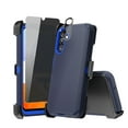 thumbnail image 1 of TASHHAR Samsung Galaxy A25 5G Case with Belt Clip Holster+Privacy Screen+Lens Protector Military Grade Protection 3 in 1 Shockproof Armor Durable Detachable for Galaxy A25 5G Phone - Dark Blue+Blue, 1 of 8