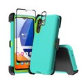 thumbnail image 1 of TASHHAR Samsung Galaxy A25 5G Case with Belt Clip Holster+Screen and Lens Protector Military Grade Protection 3 in 1 Shockproof Armor Rugged Durable Detachable for Galaxy A25 5G Phone - Green+Yellow, 1 of 7