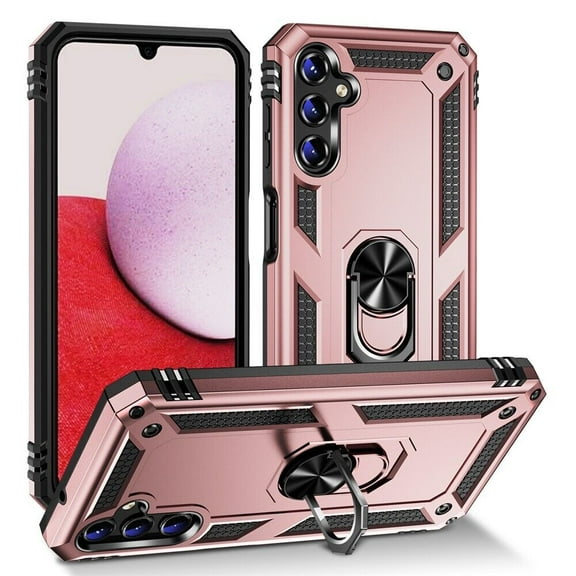 TASHHAR Samsung Galaxy A25 5G Case with Magnetic Ring Mount Kickstand Military Grade Full Body Double Layer Drop Protection Rugged Durable Detachable for Galaxy A25 5G Phone - Rose Gold