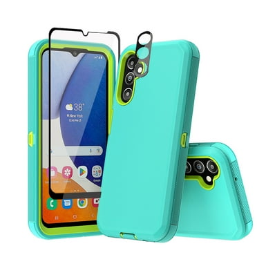 TASHHAR Samsung Galaxy A25 5G Case with Screen and Lens Protector Military Grade Heavy Duty Protection 3 in 1 Shockproof Armor Rugged Durable Detachable for Galaxy A25 5G Phone - Green+Yellow
