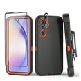 thumbnail image 1 of TASHHAR Samsung Galaxy A54 5G Case with Screen and Lens Protector and Belt Clip Holster Military Grade Heavy Duty 3 in 1 Shockproof Armor Rugged Durable for Galaxy A54 5G Phone - Purple+White, 1 of 9