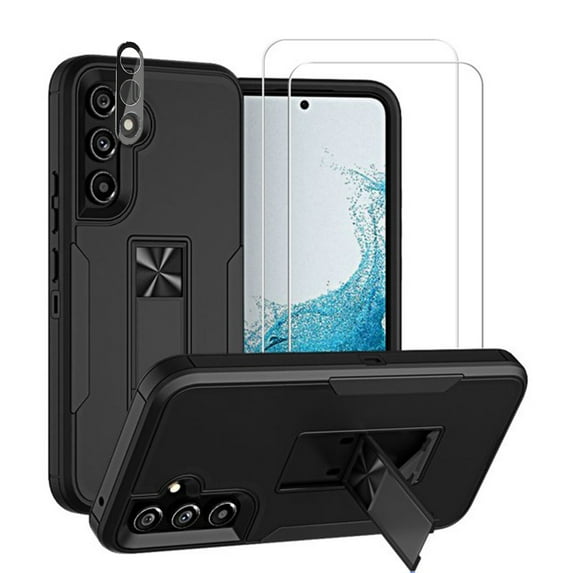 TASHHAR Samsung Galaxy A54 5G Case with Screen and Lens Protector and Magnetic Car Mount Kickstand Military Grade Full Body Double Layer Drop Rugged Durable for Galaxy A54 5G Phone - Black