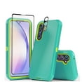 thumbnail image 1 of TASHHAR Samsung Galaxy A54 5G Case with Screen and Lens Protector Military Grade Heavy Duty 3 in 1 Shockproof Armor Rugged Durable for Galaxy A54 5G Phone - Green+Yellow, 1 of 6