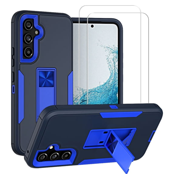 TASHHAR Samsung Galaxy A54 5G Case with Screen Protector and Magnetic Car Mount Kickstand Military Grade Full Body Double Layer Drop Rugged Durable for Galaxy A54 5G Phone - Dark Blue&Blue