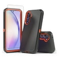 thumbnail image 1 of TASHHAR Samsung Galaxy A54 5G Case with Screen Protector Military Grade Heavy Duty 3 in 1 Shockproof Armor Rugged Durable for Galaxy A54 5G Phone - Black+Orange, 1 of 6