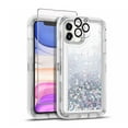 thumbnail image 1 of TASHHAR iPhone 14 Plus Case with Screen and Lens Protector 3 in 1 Anti Scratch Clear Glitter Shockproof Durable Moving Shiny Quicksand Liquid Case for iPhone 14 Plus 6.7 inch 2022 Phone Silver, 1 of 9