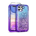 thumbnail image 1 of TASHHAR iPhone 14 Plus Case with Screen and Lens Protector 3 in 1 Anti Scratch Clear Glitter Shockproof Durable Moving Shiny Quicksand Liquid Case for iPhone 14 Plus 6.7 inch 2022 Phone Blue+Purple, 1 of 6