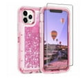 thumbnail image 1 of TASHHAR iPhone 14 Plus Case with Screen Protector 3 in 1 Anti Scratch Protection Clear Bling Glitter Shockproof Durable Moving Shiny Quicksand Liquid Case for iPhone 14 Plus 6.7 inch 2022 Phone Pink, 1 of 9