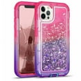 thumbnail image 1 of TASHHAR iPhone 14 Pro Case 3 in 1 Anti Scratch Protection Clear Bling Glitter Shockproof Durable Moving Shiny Quicksand Liquid Case for iPhone 14 Pro 6.1 inch 2022 Phone Rose Red+Purple, 1 of 6