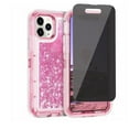 thumbnail image 1 of TASHHAR iPhone 14 Pro Max Case with Privacy Screen Protector 3 in 1 Anti Scratch Clear Bling Glitter Shockproof Durable Moving Shiny Quicksand Liquid for iPhone 14 Pro Max 6.7 inch 2022 Phone Pink, 1 of 9