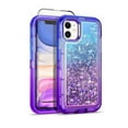 thumbnail image 1 of TASHHAR iPhone 14 Pro Max Case with Screen Protector 3 in 1 Anti Scratch Protection Clear Glitter Shockproof Durable Moving Shiny Quicksand Liquid for iPhone 14 Pro Max 6.7 inch 2022 Phone Blue+Purple, 1 of 6