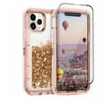 thumbnail image 1 of TASHHAR iPhone 14 Pro Max Case with Screen Protector 3 in 1 Anti Scratch Protection Clear Glitter Shockproof Durable Moving Shiny Quicksand Liquid for iPhone 14 Pro Max 6.7 inch 2022 Phone Rose Gold, 1 of 9