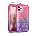 thumbnail image 1 of TASHHAR iPhone 14 Pro Max Case with Screen Protector 3 in 1 Anti Scratch Protection Clear Glitter Shockproof Moving Shiny Quicksand Liquid for iPhone 14 Pro Max 6.7 inch 2022 Phone Rose Red+Purple, 1 of 6