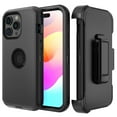 thumbnail image 1 of TASHHAR for iPhone 15 Case with Belt Clip Holster Military Grade Heavy Duty Protection 3 in 1 Shockproof Armor Rugged Durable Detachable iPhone 15 6.1 inch 2023 Phone - Black, 1 of 10