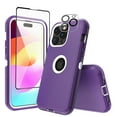 thumbnail image 1 of TASHHAR for iPhone 15 Case with Screen and Lens Protector Military Grade Heavy Duty 3 in 1 Shockproof Armor iPhone 15 6.1 inch 2023 Phone - Purple+White, 1 of 8