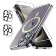 thumbnail image 1 of TASHHAR iPhone 15 Magnetic Case with Screen and Lens Protector Compatible with Magsafe Shockproof Non-Yellowing Crystal Clear Phone Case for iPhone 15 6.1 Inch Green, 1 of 8