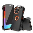 thumbnail image 1 of TASHHAR iPhone 15 Plus Case with Privacy Screen and Lens Protector and Belt Clip Holster Military Grade Heavy Duty 3 in 1 Shockproof Armor for iPhone 15 Plus 6.7 inch 2023 Phone - Black+Orange, 1 of 10