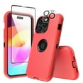 thumbnail image 1 of TASHHAR iPhone 15 Pro Case with Screen and Lens Protector Military Grade Heavy Duty 3 in 1 Shockproof Armor for iPhone 15 Pro 6.1 inch 2023 Phone - Red+Black, 1 of 8