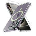 thumbnail image 1 of TASHHAR iPhone 15 Pro Magnetic Case with Screen Protector Compatible with Magsafe Shockproof Non-Yellowing Crystal Clear Phone Case for iPhone 15 Pro 6.1 Inch Green, 1 of 8