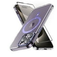 thumbnail image 1 of TASHHAR iPhone 15 Pro Magnetic Case with Screen Protector Compatible with Magsafe Shockproof Non-Yellowing Crystal Clear Phone Case for iPhone 15 Pro 6.1 Inch Purple, 1 of 8