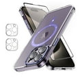 thumbnail image 1 of TASHHAR iPhone 15 Pro Max Magnetic Case with Screen and Lens Protector Compatible with Magsafe Shockproof Non-Yellowing Crystal Clear Phone Case for iPhone 15 Pro Max 6.7 Inch Purple, 1 of 8