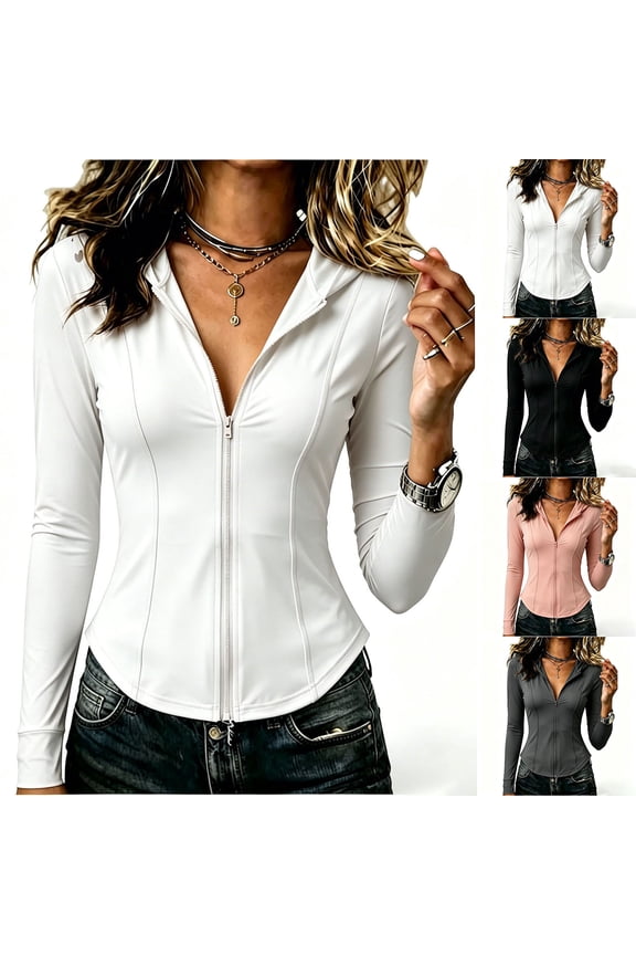 Pink Womens Lightweights Zip Up Yoga Jackets Sun Protection Slim Fits Hoodies Turn Down Collar Althletic Tops Casual Long Sleeve Blouses Stretch Wrinkle Free Jackets