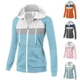 thumbnail image 1 of TASICA Plus Size Zip Up Hoodies for Women Color Blocks Drop Shoulder Hooded Sweatshirt Casual Long Sleeve Pullover Tops Drawstring Soft Breathable Blouses Trendy Hoodies with Pocket, 1 of 10