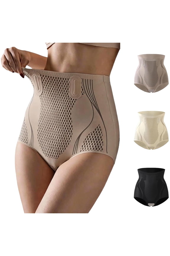 Seamless Underwear High Waisted Tummy Control No Show Panties Full Coverage Stretch Briefs Stretch Underpants Breathable Regular Plus Size