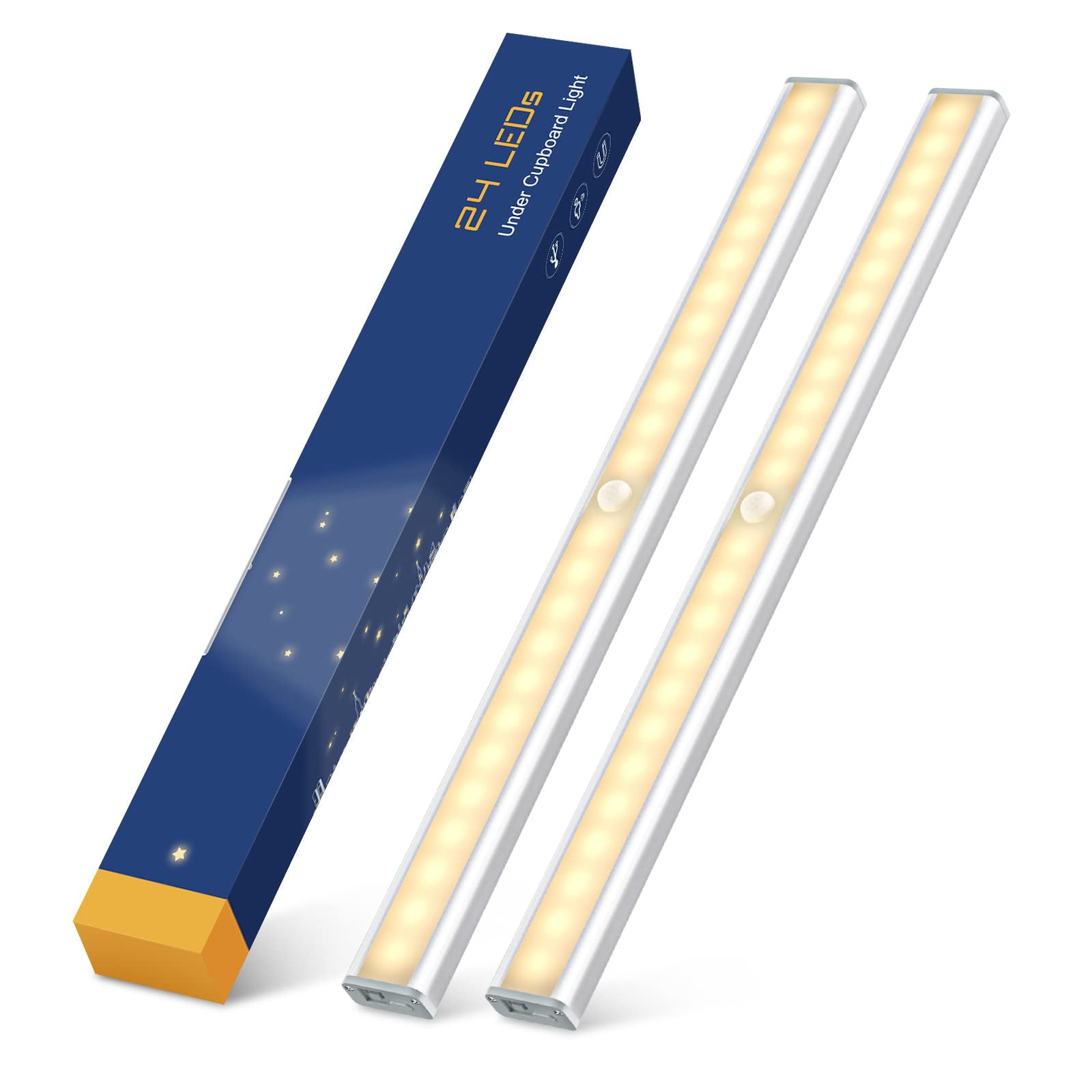 TASMOR 24 LED Under Lights, USB Rechargeable, for Kitchen