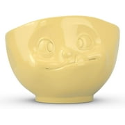 TASSEN Porcelain Bowl, Tasty Face Edition, 16 Oz. Yellow, (Single Bowl) For Serving Cereal, Soup