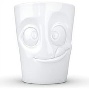 TASSEN Porcelain Mug With Handle, Tasty Face Edition, 11 Oz. White (Single Coffee Mug) Coffee Cup