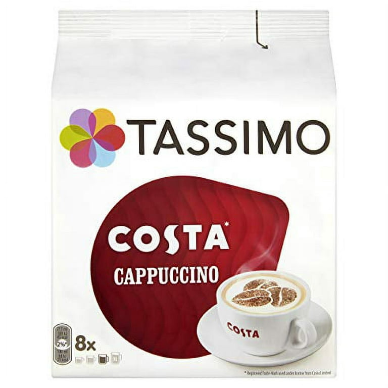 TASSIMO Costa Cappuccino 16 discs, 8 servings (Pack of 5, Total 80