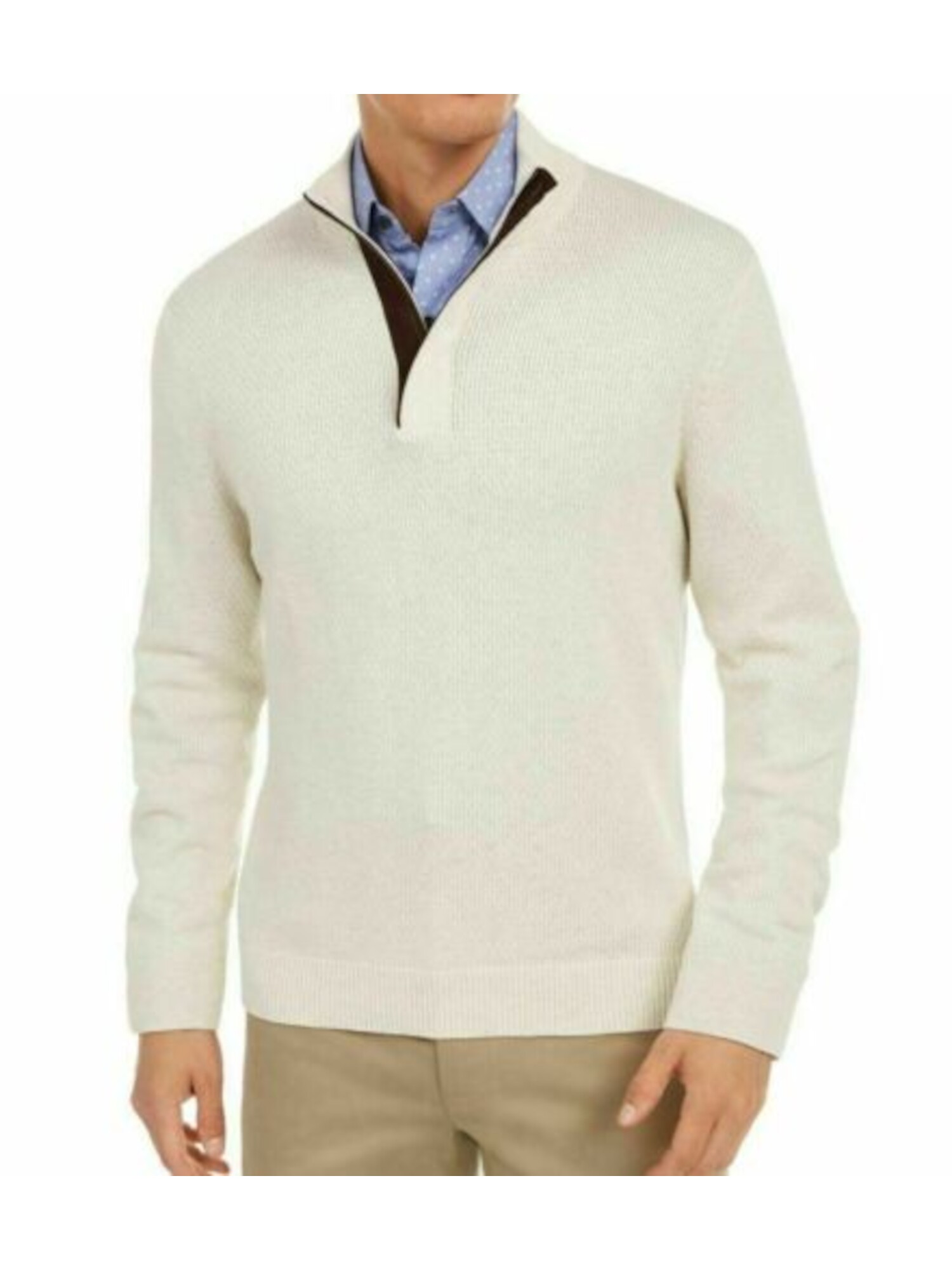 TASSO ELBA Mens Burgundy Color Block Long Sleeve Turtle Neck  Tasso Elba Cashmere Men Green Sweater with Collar Size Small main image 1