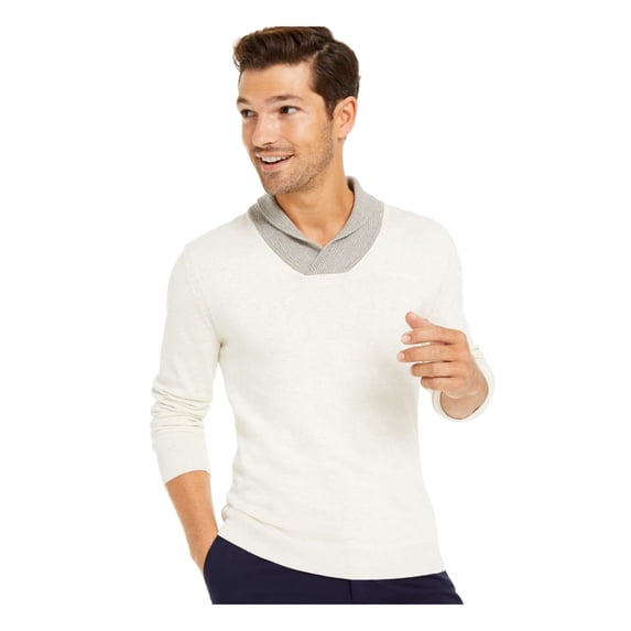 TASSO ELBA Mens Beige Solid Long Sleeve Mock Pullover Sweater Size: XXL
