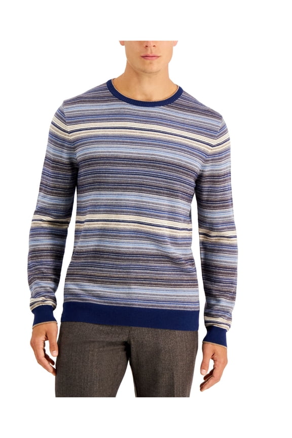Mens Blue Striped Pullover Sweater S