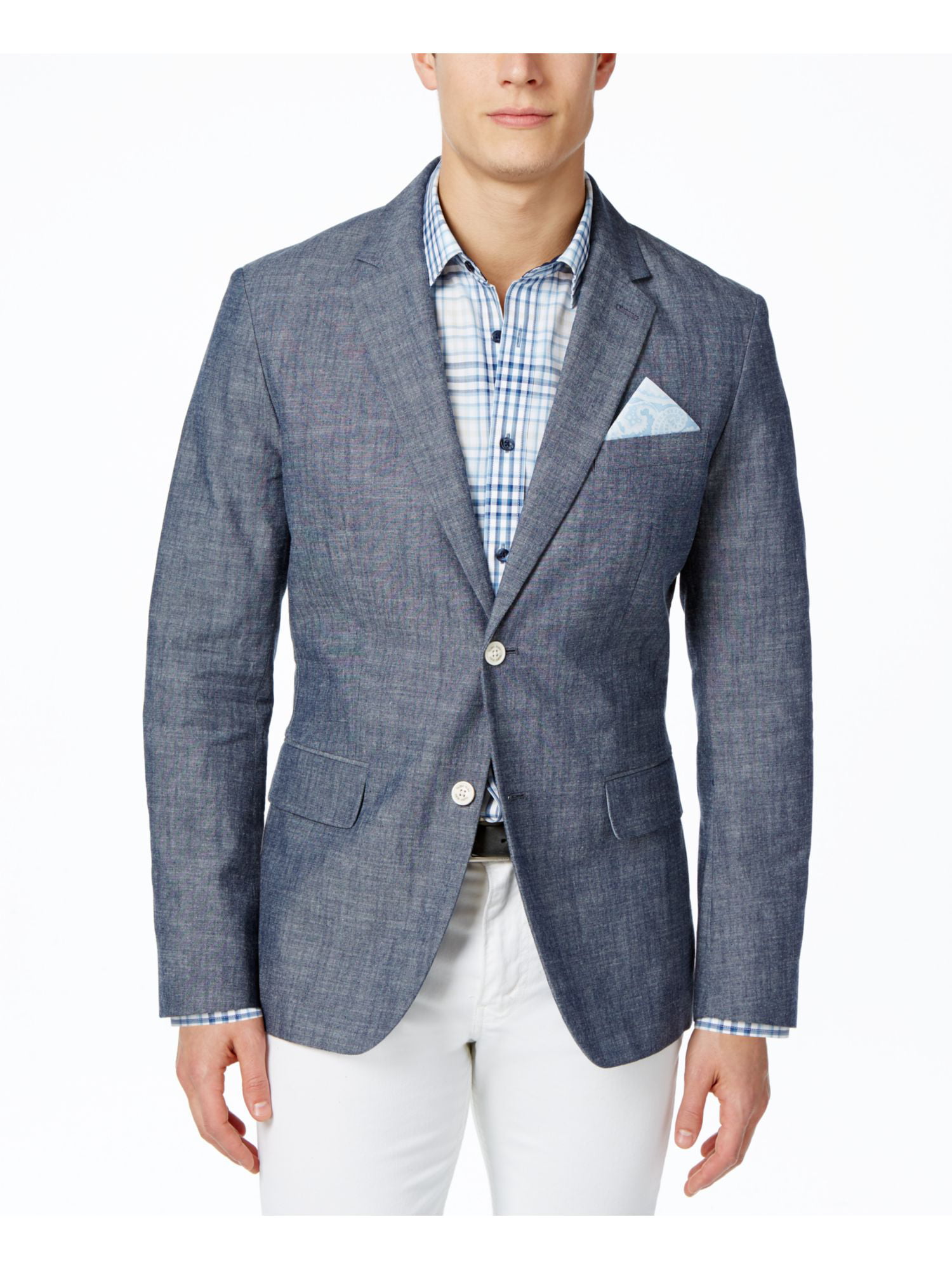 Mens Blazer Plaid Wool Suit Coats Lapel Long Sleeve Button Suit Business  Casual and Formal Suit Jacket 