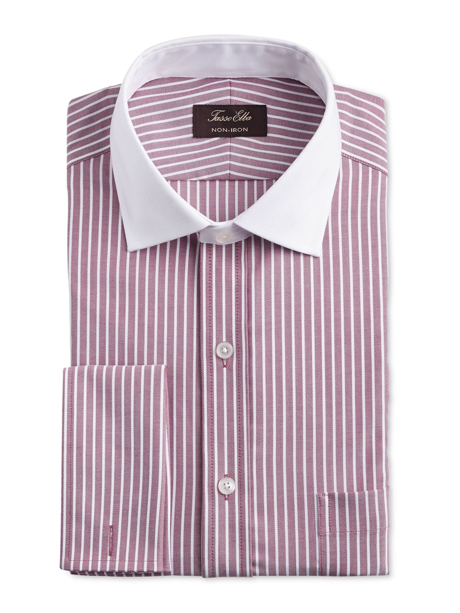 mens burgundy and white striped dress shirt Cinch Men's Burgundy Stripe Long Sleeve Button-Down Shirt